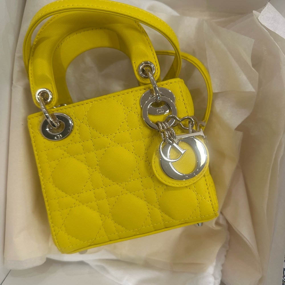Dior Yellow Quilted Handbag